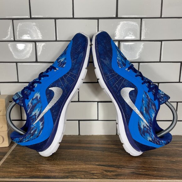 Nike Flex Trainer 6 Print Womens Size 8.5 Shoes Blue Athletic Low Top Sneaker - Picture 6 of 14